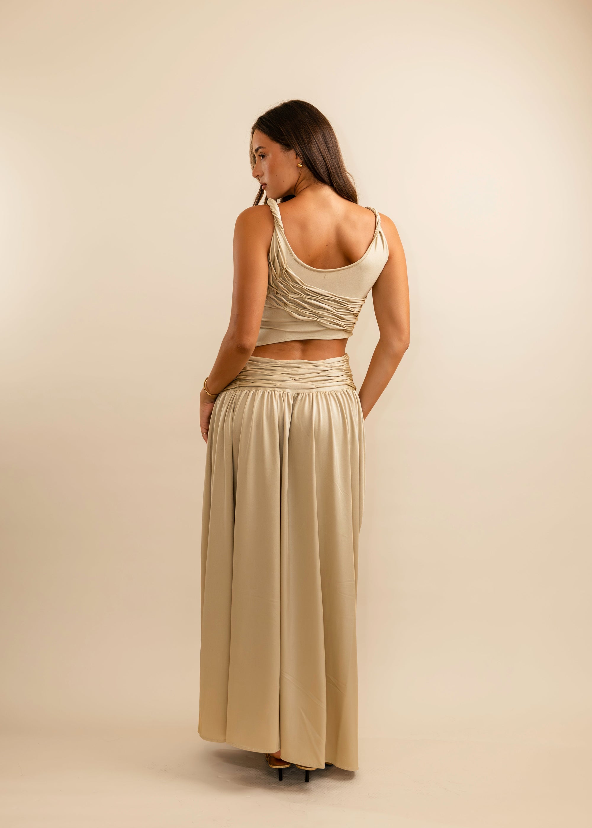 draped maxi skirt