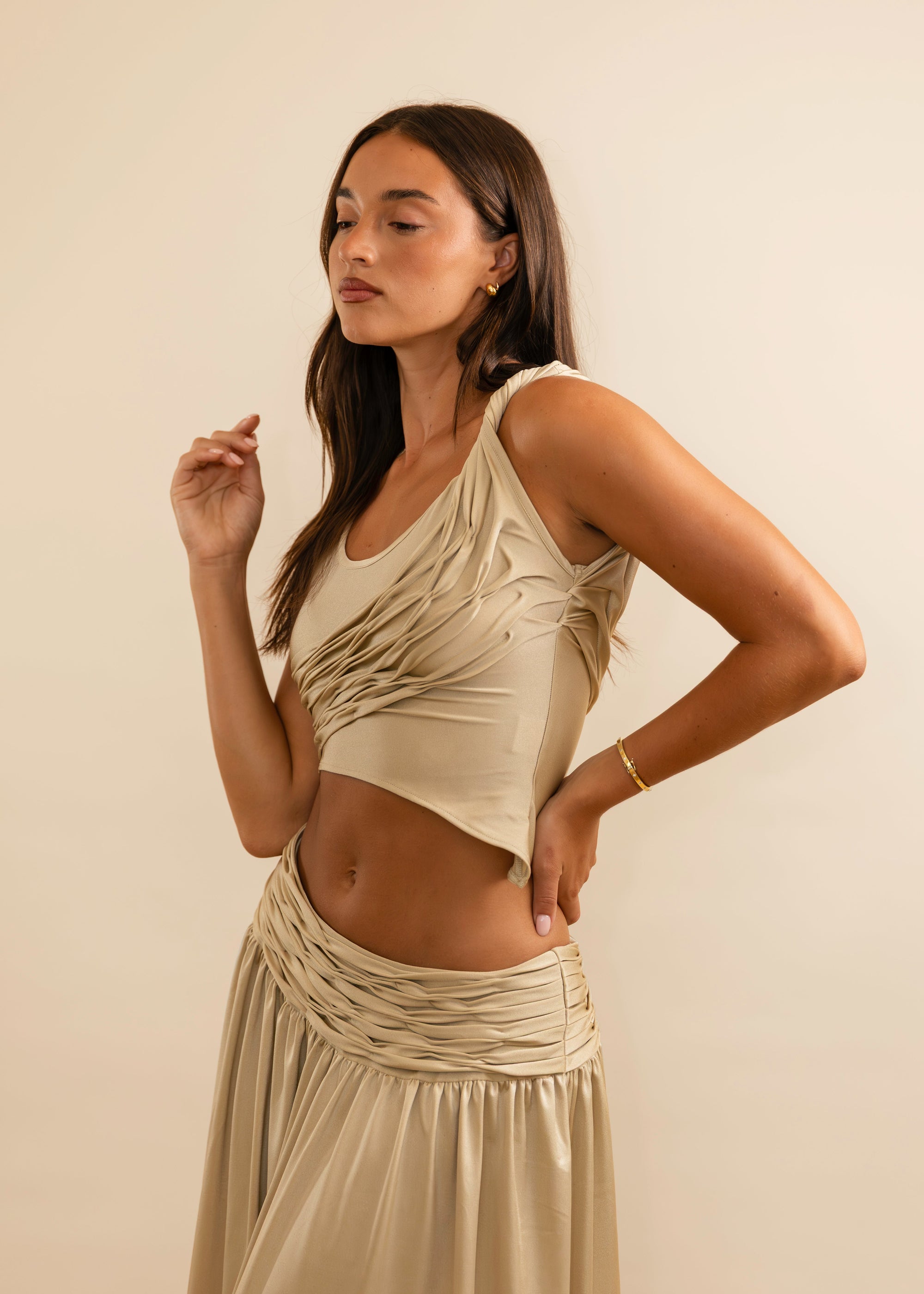 gold ruched top