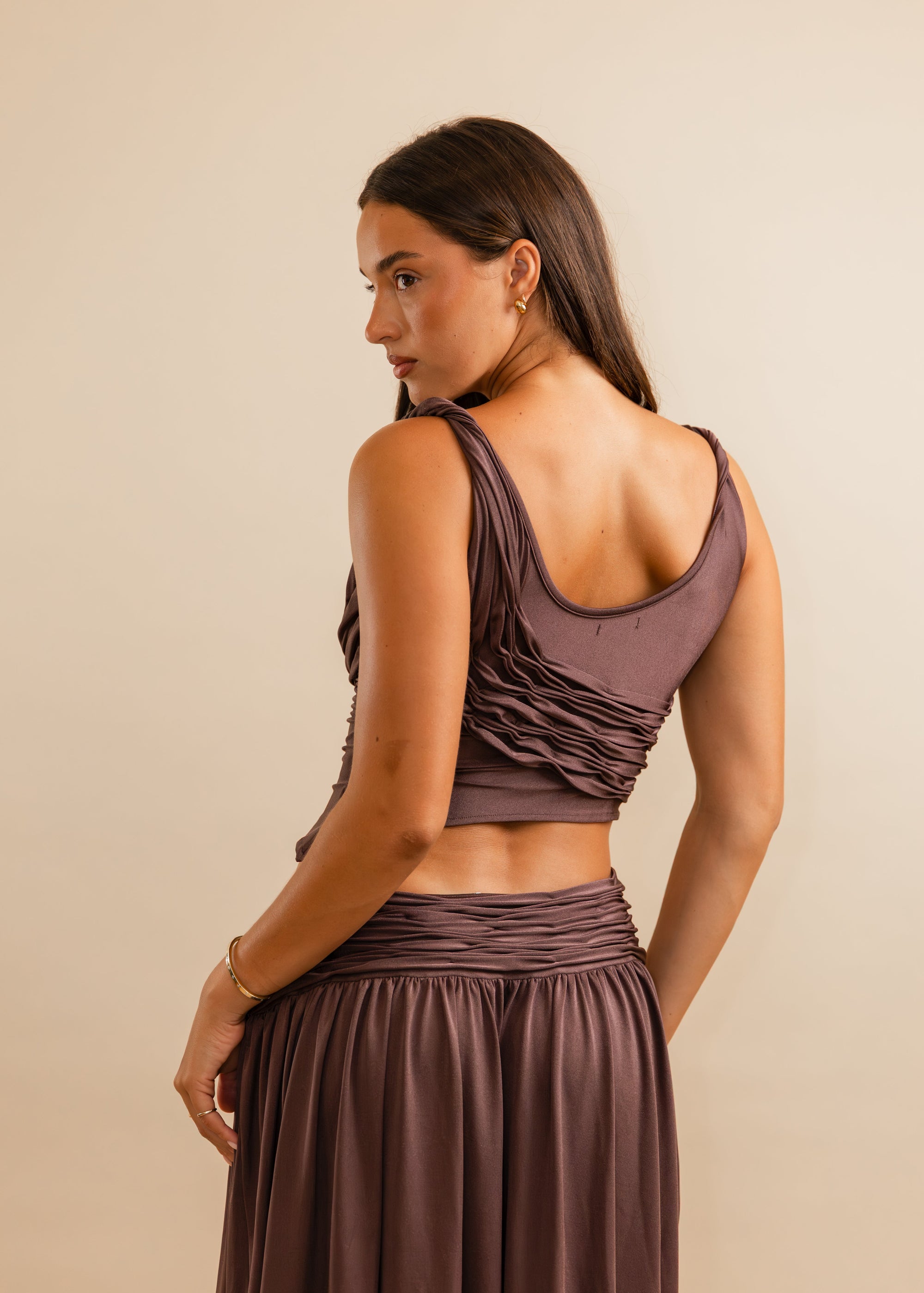 plum ruched top