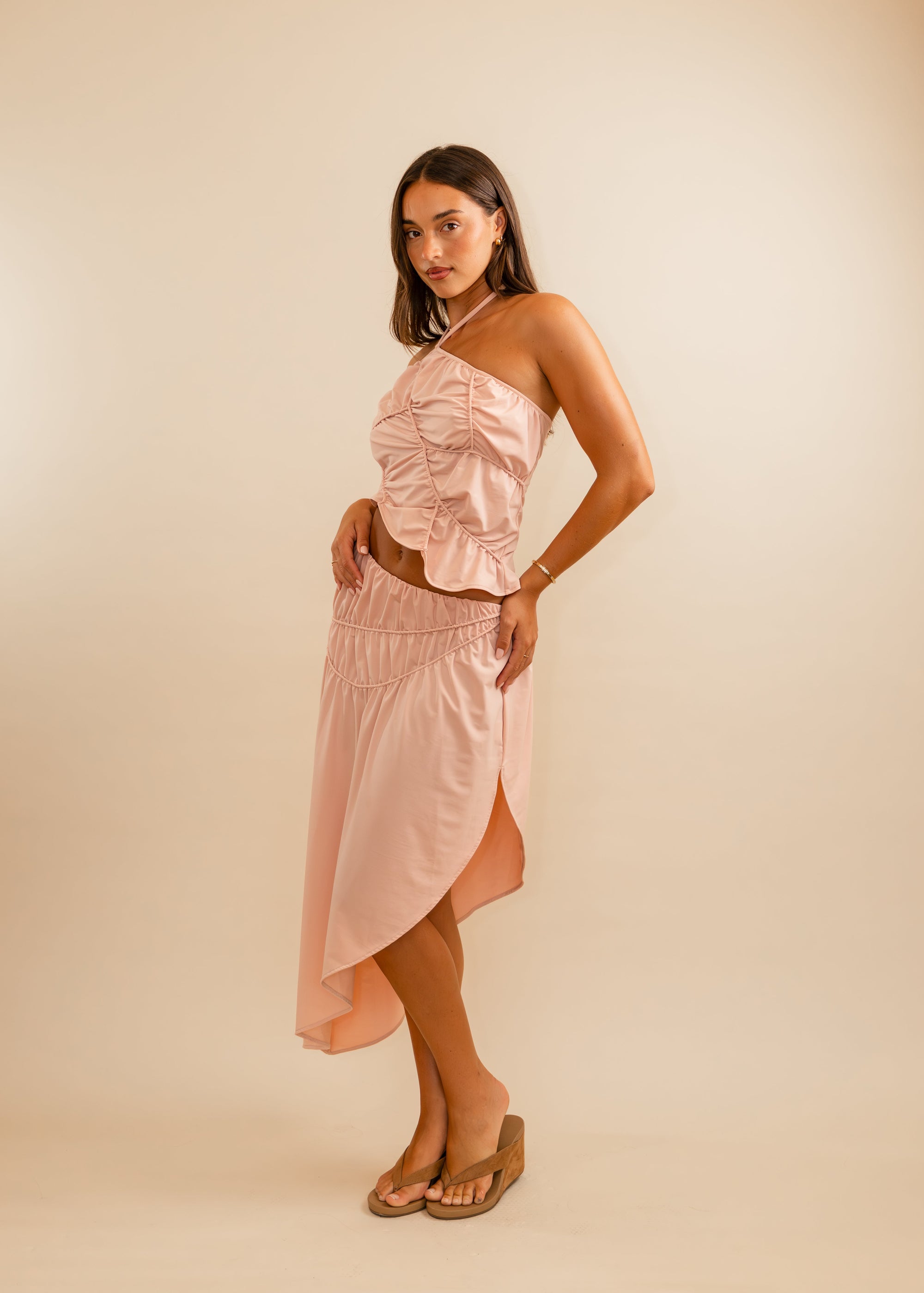 cascading maxi skirt