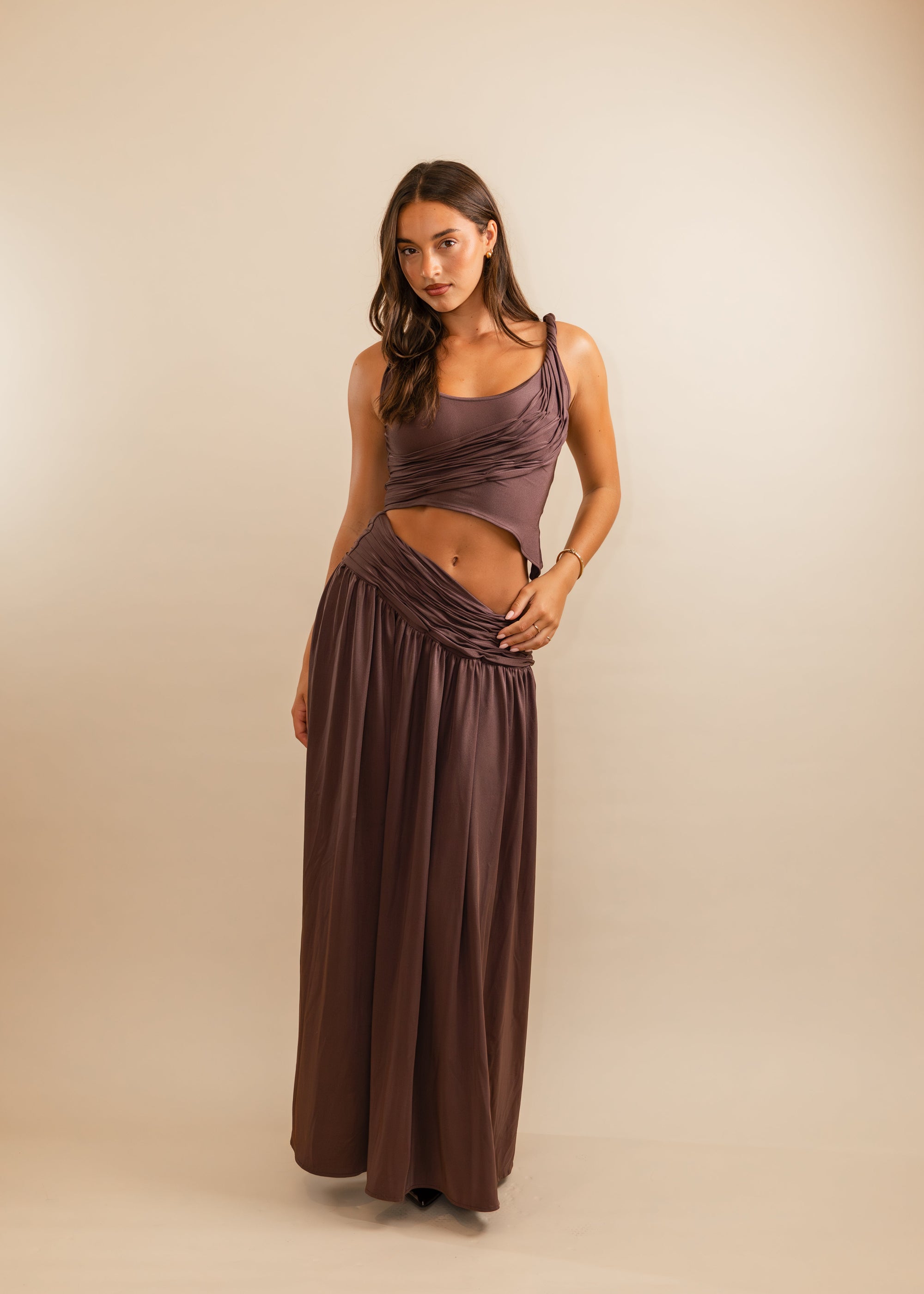 plum top and skirt 