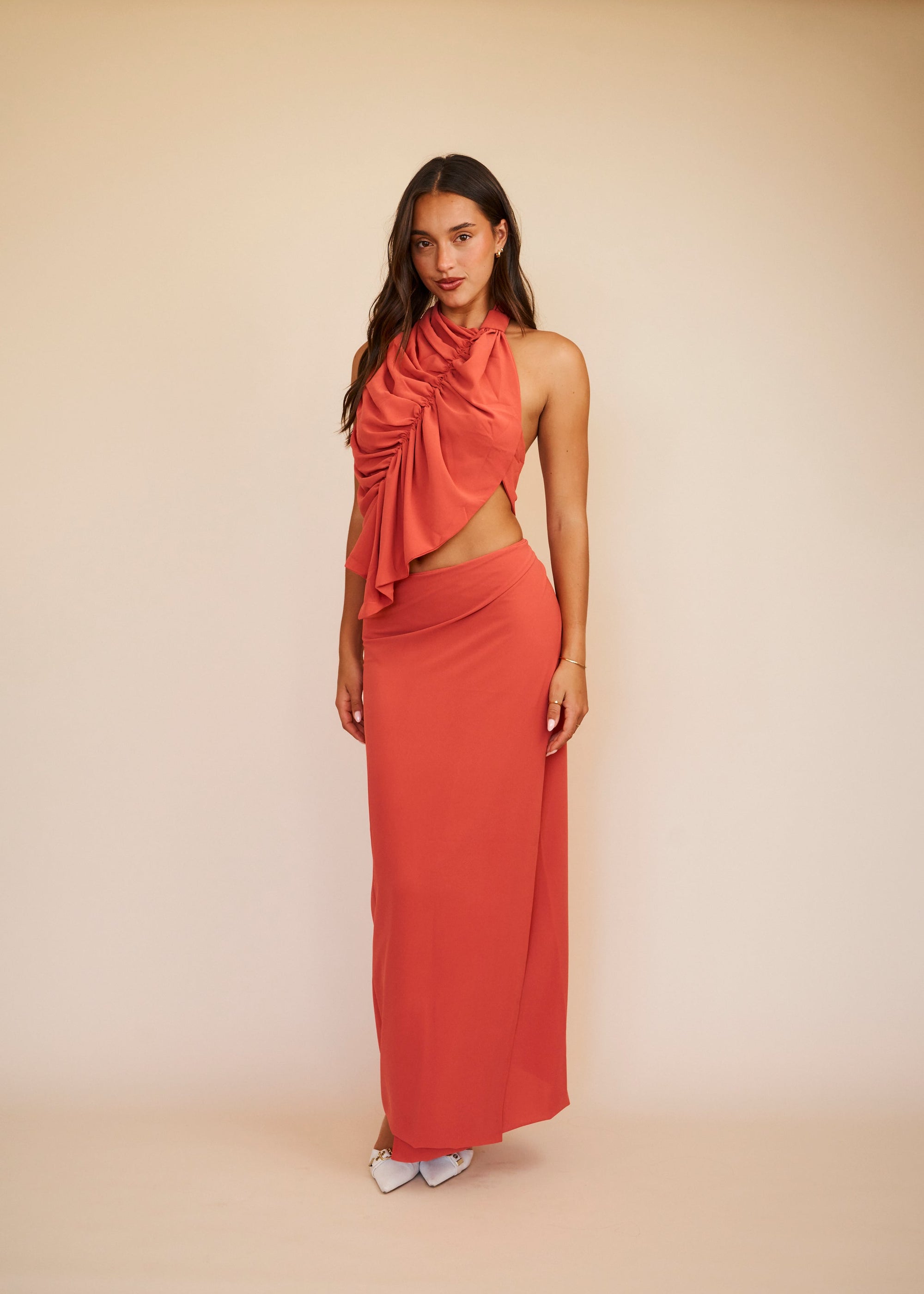 Ruched Halter top set 