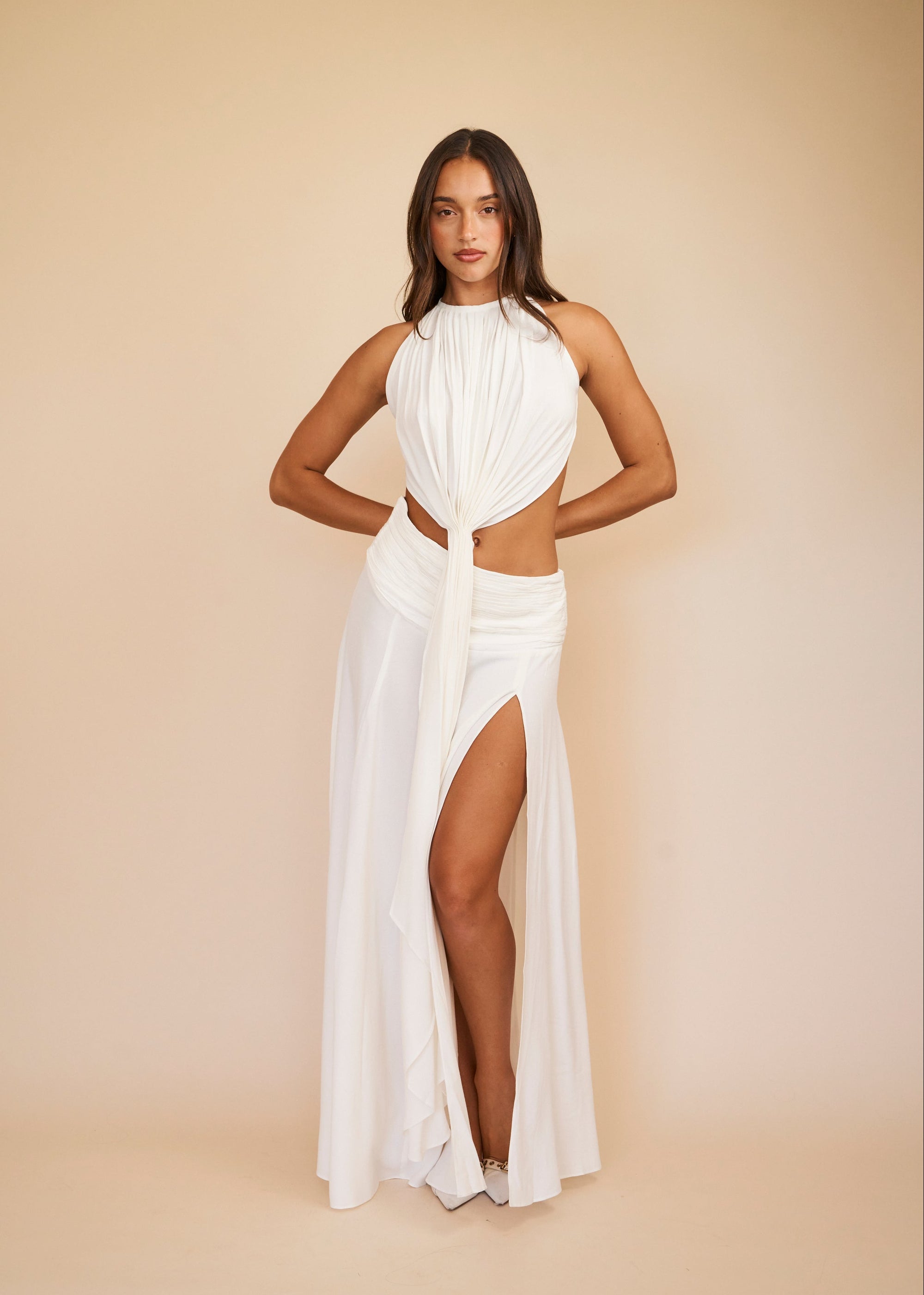 White maxi skirt