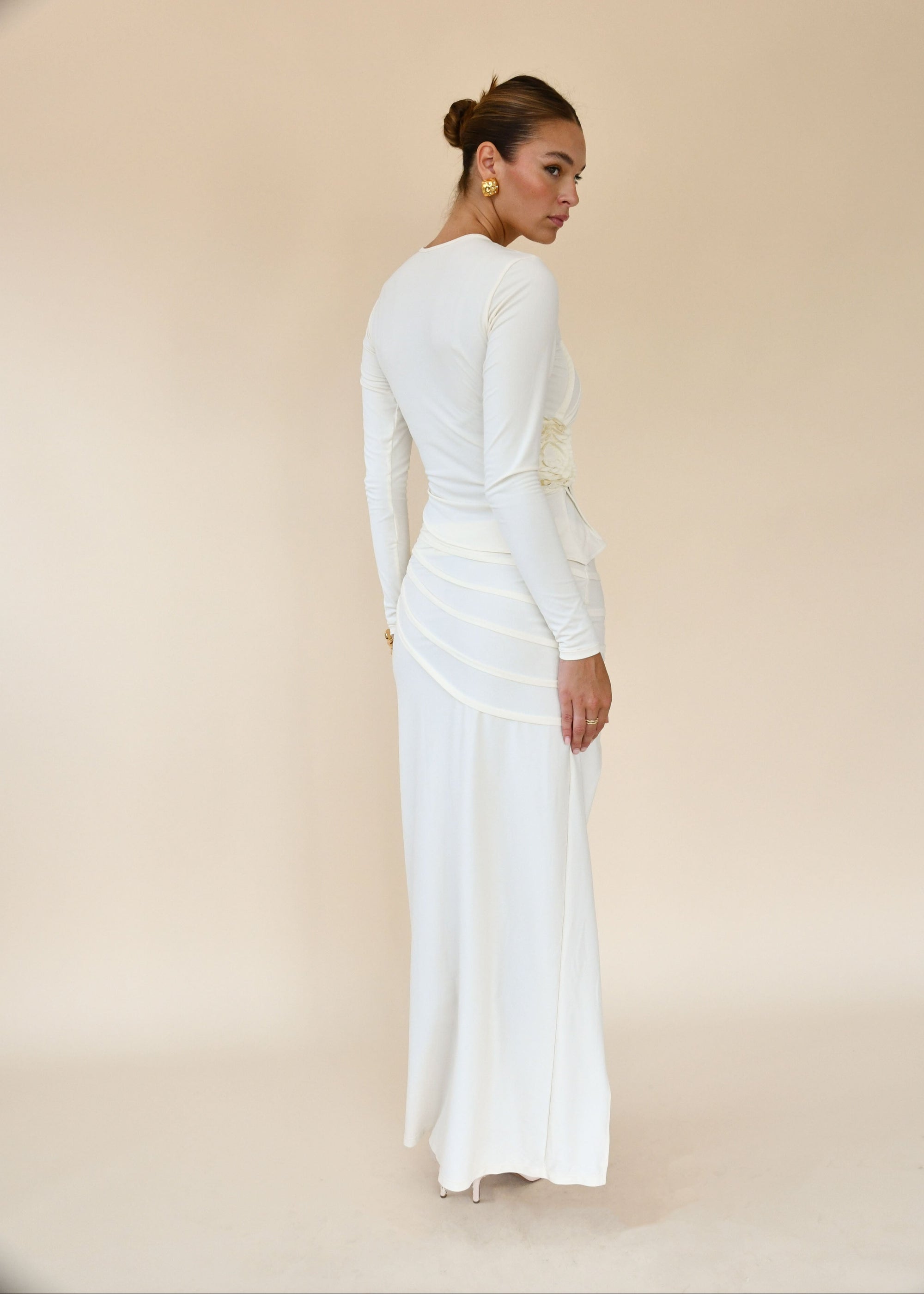 ivory maxi skirt 