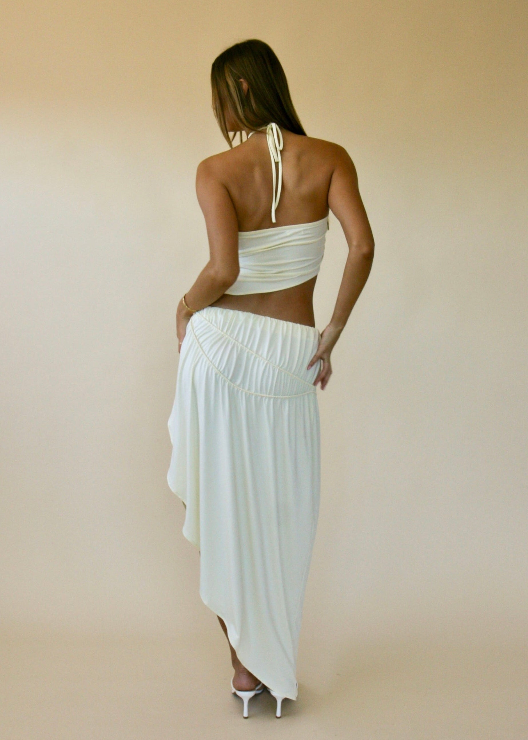 cascading maxi skirt