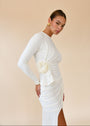 pleated white top