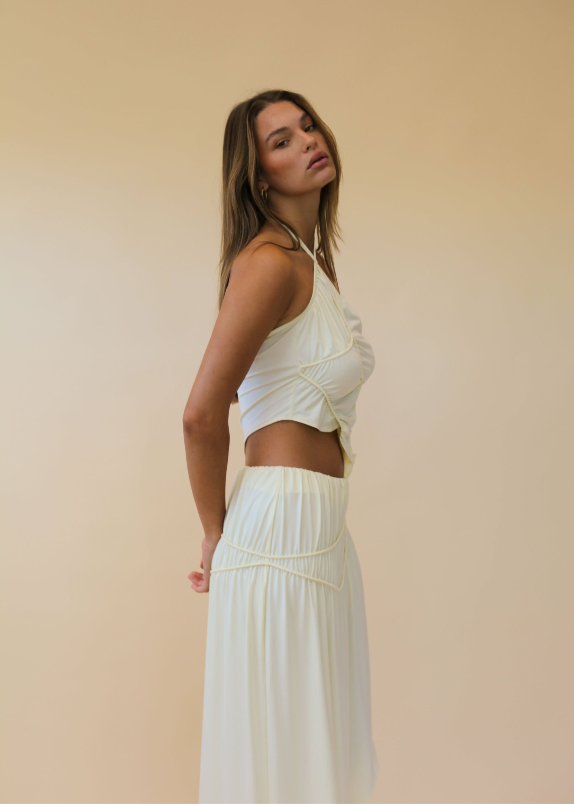 ruched skirt 
