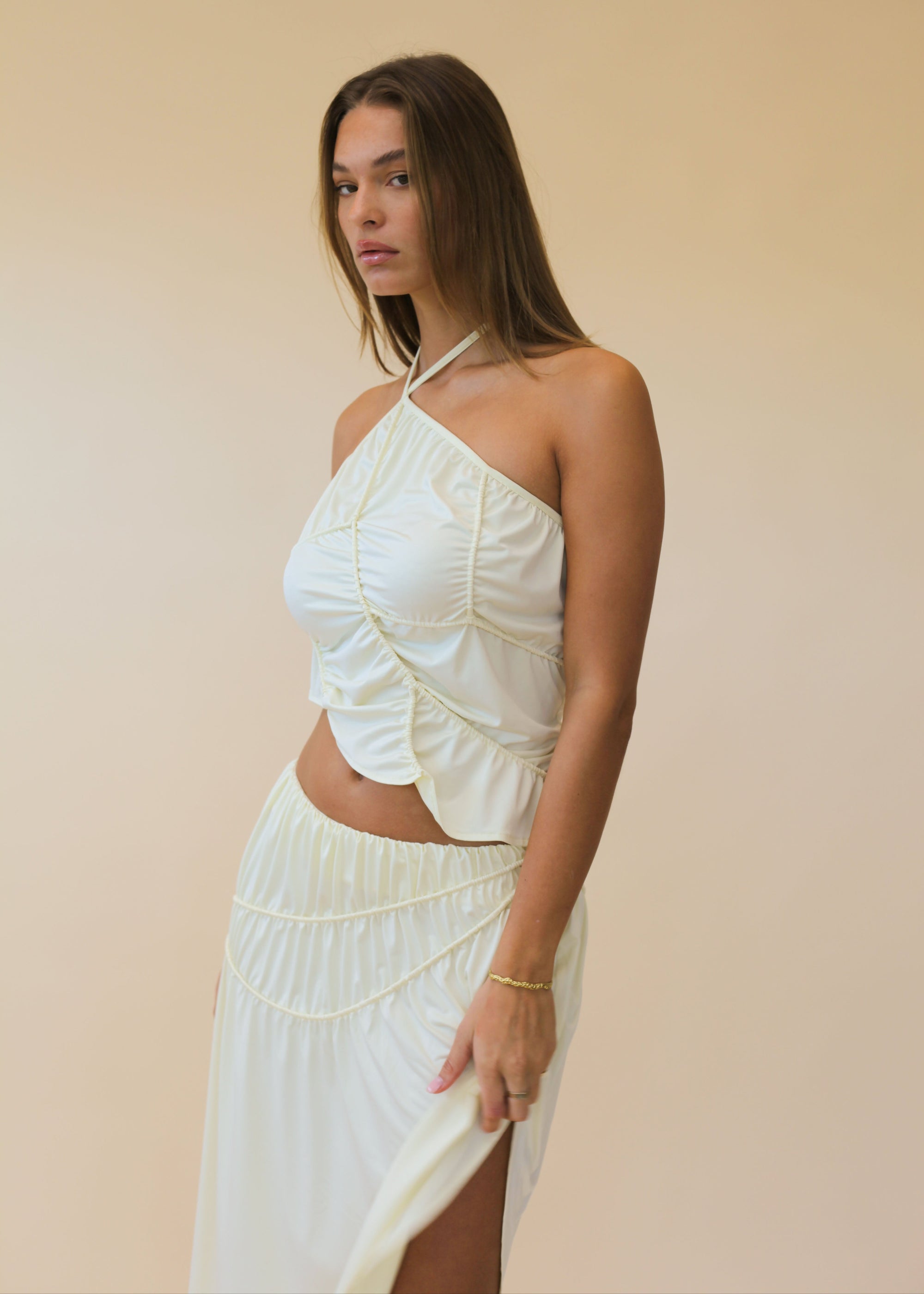 ivory halter neck top