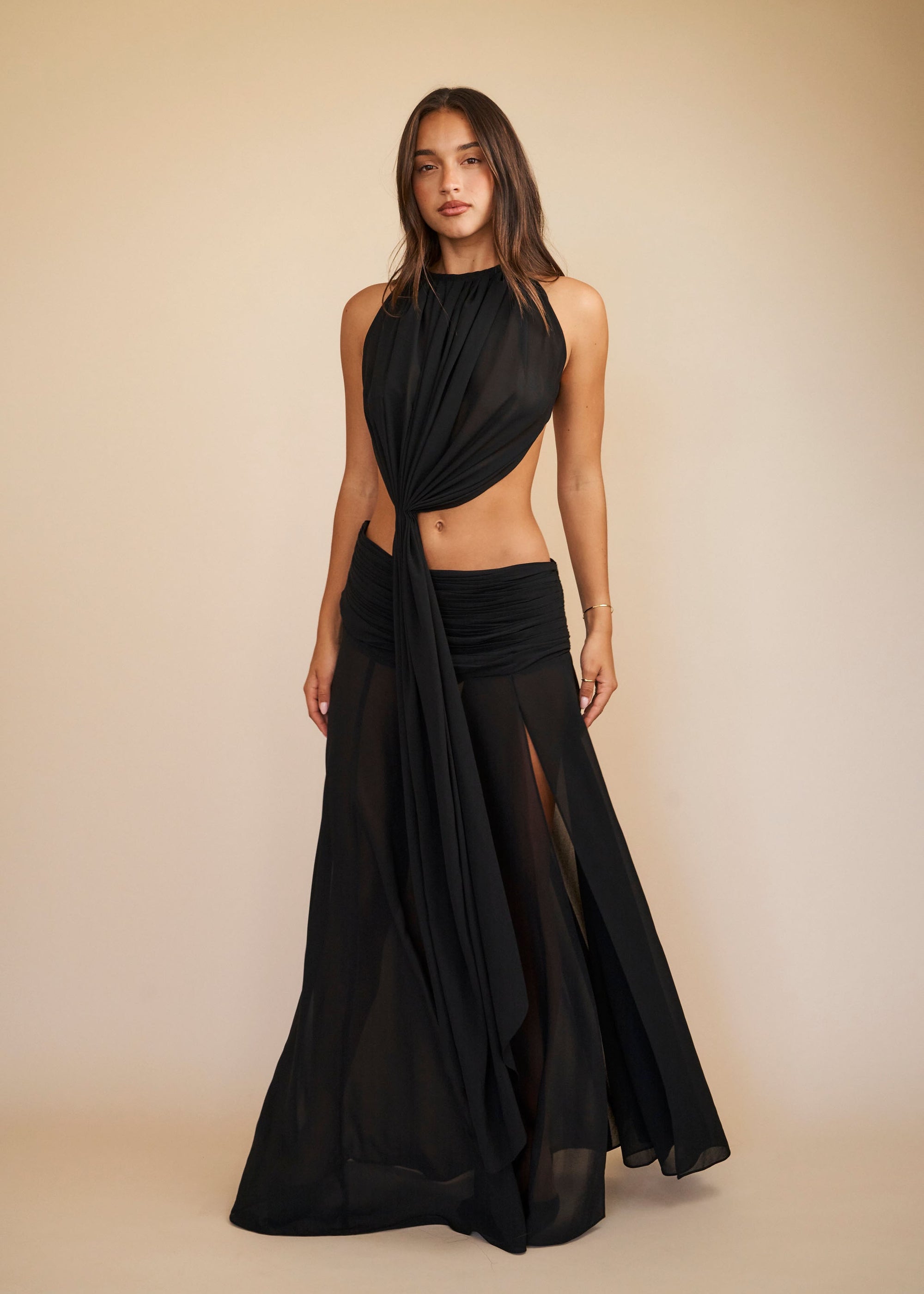 Black Halter top and maxi skirt 