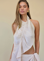 draped sparkly halter top