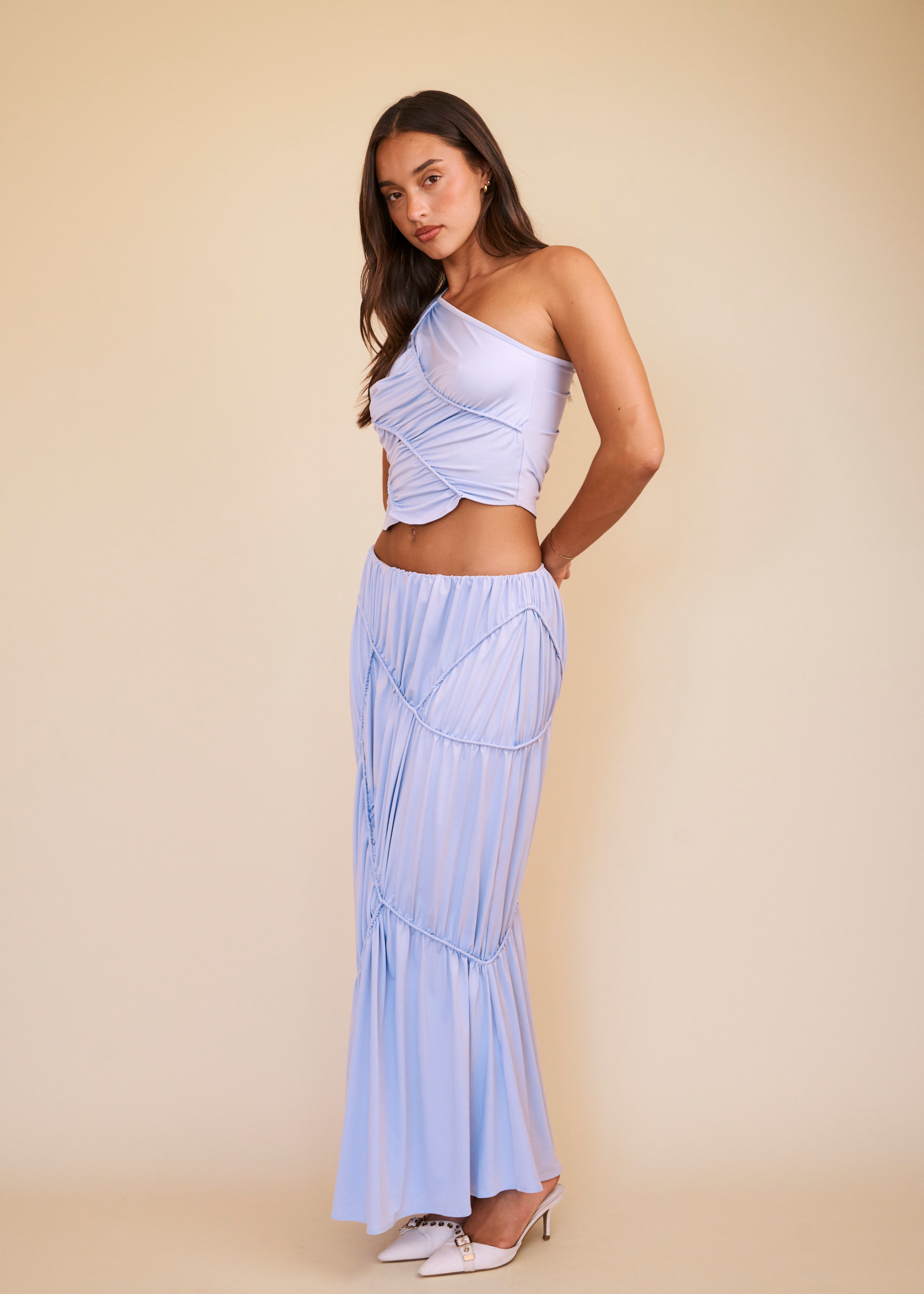 Maxi skirt set with lilac top 